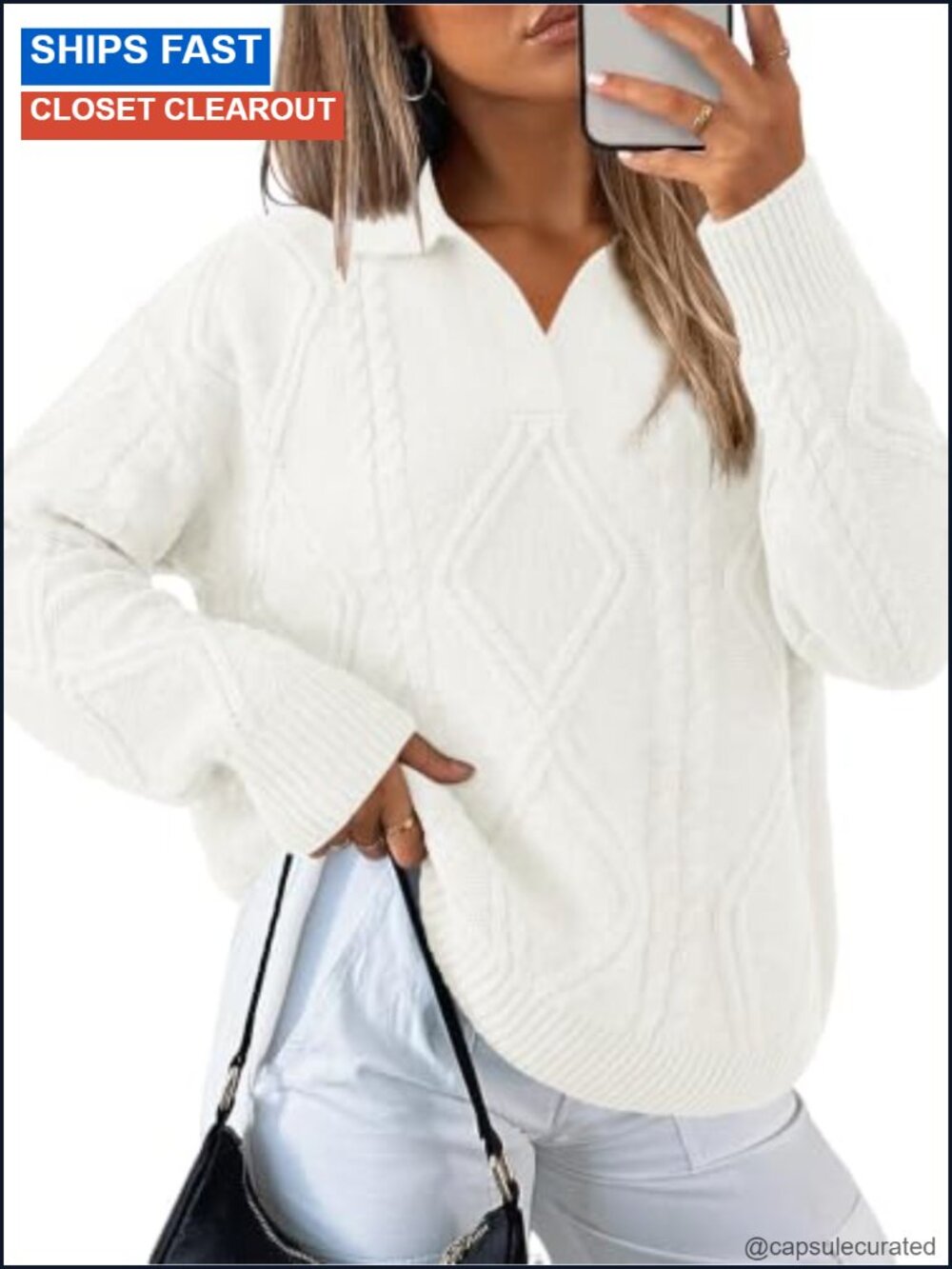 Women's Cable Knit Sweater Quarter Zip Long Sleeve Pullover Fall Winter
